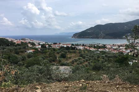 Land-Plot Towering Skopelos Town-Spectacular Views